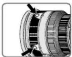 NIKON Nikkor AFS 200mm f2G ED VR II - Interruttore di selezione dell'azionamento della messa a fuoco e pulsante di azionamento della messa a fuoco (Vedere pagina 122 per le fotocamere compatibili.) - 2