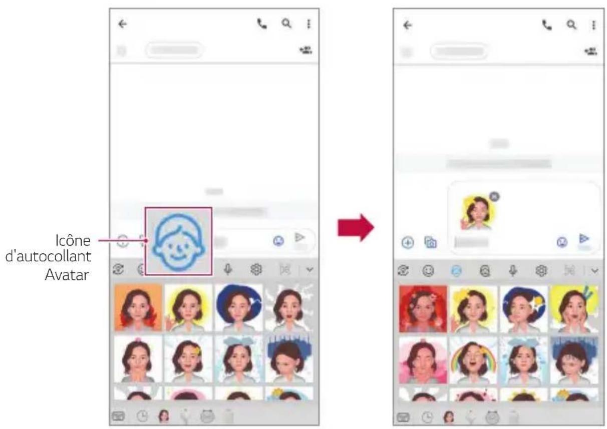 LG LMV500EM - Utilisation des autocollants avatar - 1