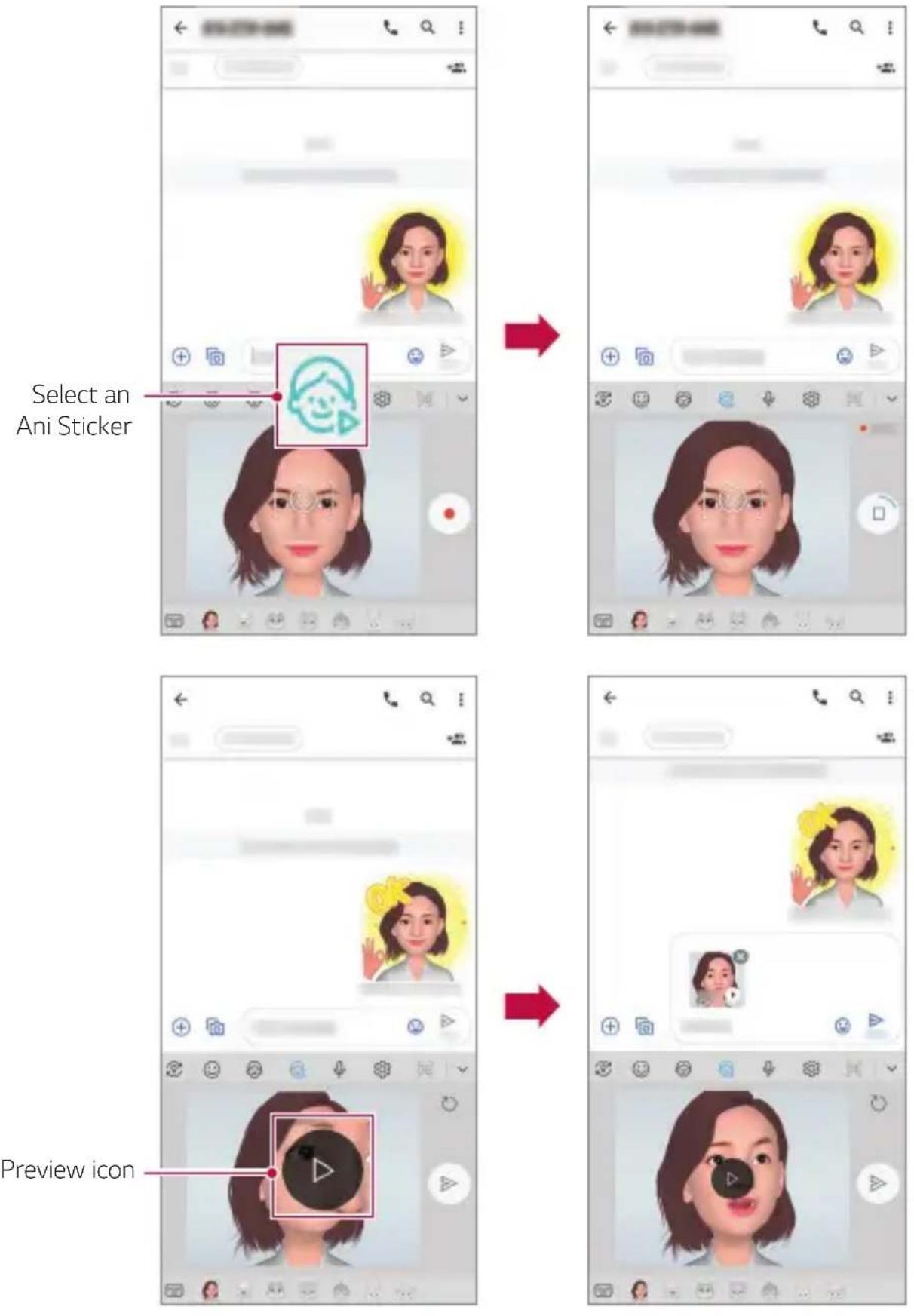 LG LMV500EM - Using Ani Sticker - 1