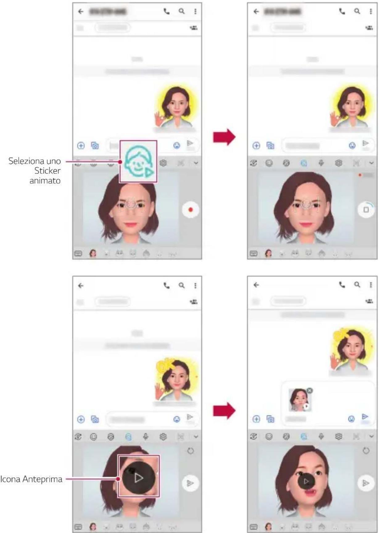LG LMV500EM - Uso degli Sticker animati - 1