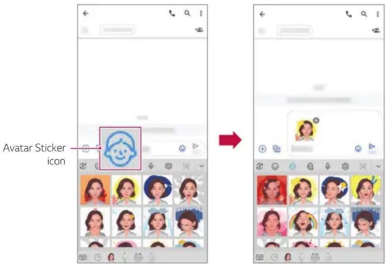LG LMV500EM - Using Avatar Stickers - 1