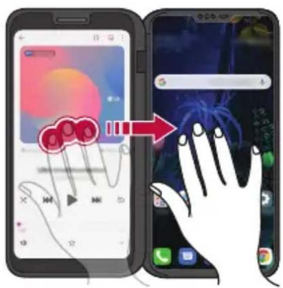 LG LMV500EM - Moving between app screens on dual screen - 1