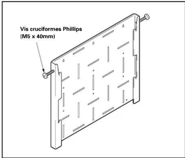 PIONEER BPDSPW - Procédez à la fixation provisoire de la plaque métallique du support mural en serrant les vis de montage. - 1