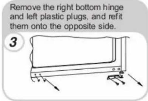 ROSIERES RBFP 3683 - Reversing the appliance door - 3