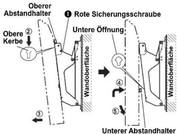 PANASONIC TYWK42PR4W - Anbringen des Plasma-Fernsehers an der Wandhalterung und Anschluss von Geräten. - 1