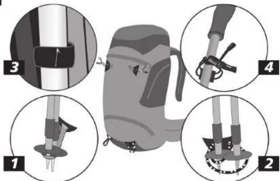 Jack Wolfskin Halo 22 - Trekkingstock-Fixierung · Trekking pole lashing Fixation pour batons de trekking - 1