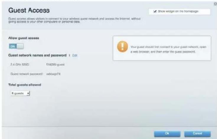 LINKSYS MaxStream EA7300 - Acesso como convidado - 1