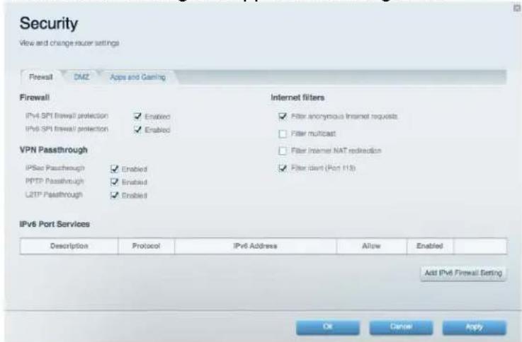 LINKSYS MaxStream EA7300 - Security - 1