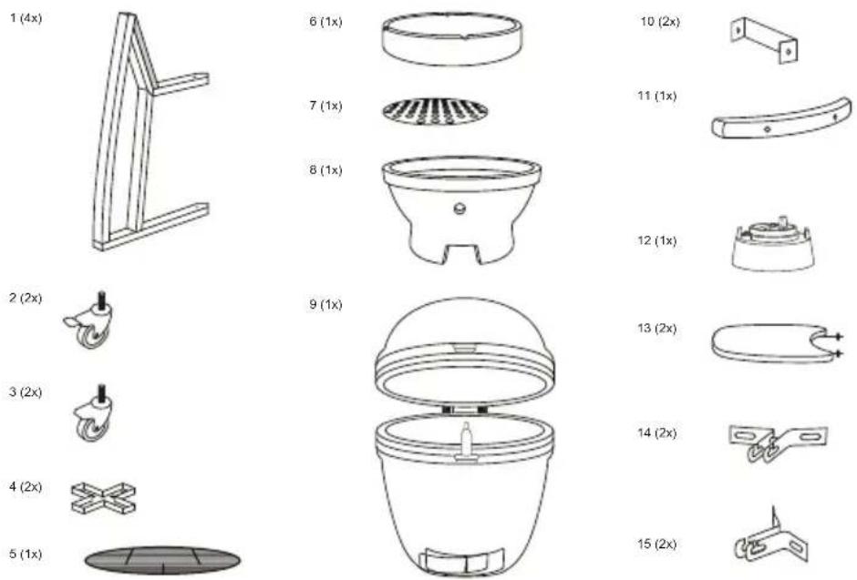 Klarstein Kingsize Kamado - PARTS LIST - 1