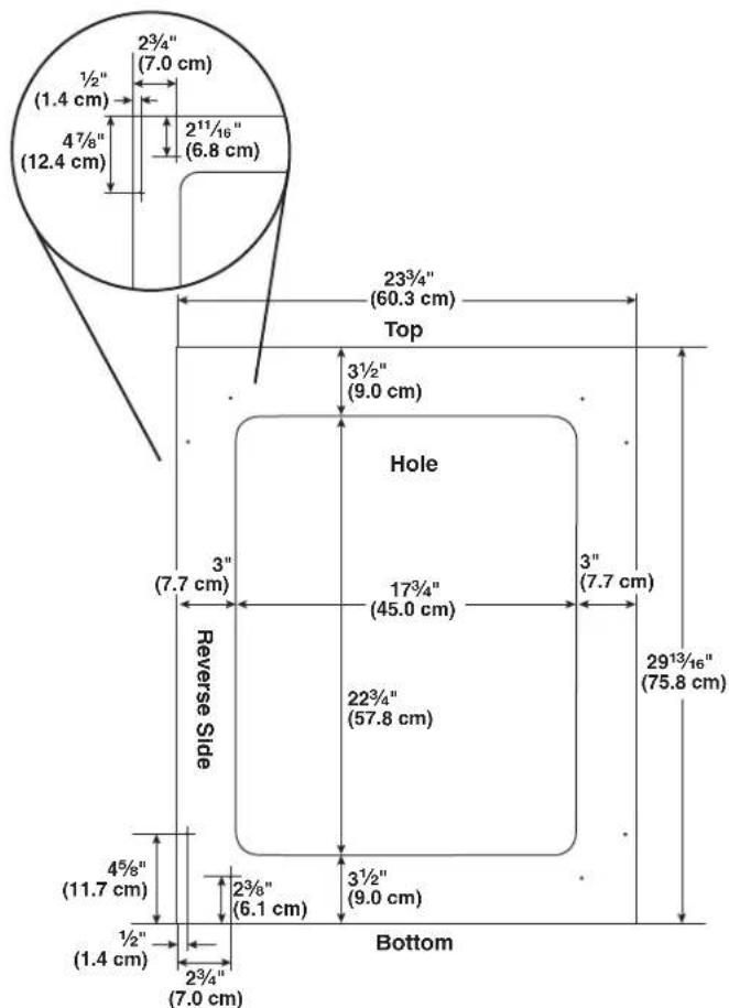 KITCHENAID KUWR204EPA - Overlay Frame Dimensions—Rear View - 1
