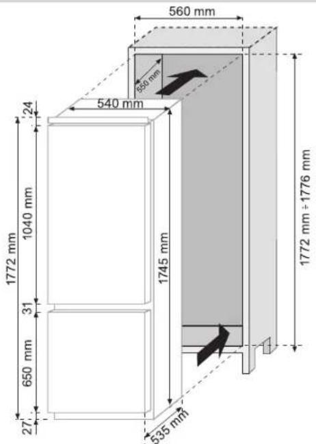 ROSIERES RBC 3181 A - ABMESSAGENS DES PRODUKTS UND DES EINBAUSCHRANKS - 1