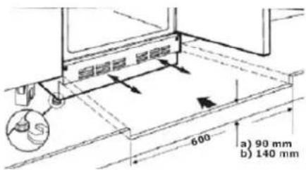 ROSIERES RBFP 135 N - Adjusting the plinth/kickboard - 2