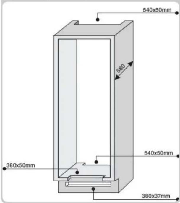 ROSIERES RBBS 174 - DIMENSIUNILE PRODUSULUI ŞI ALE SPATIULUI DE INCORPORARE - 12