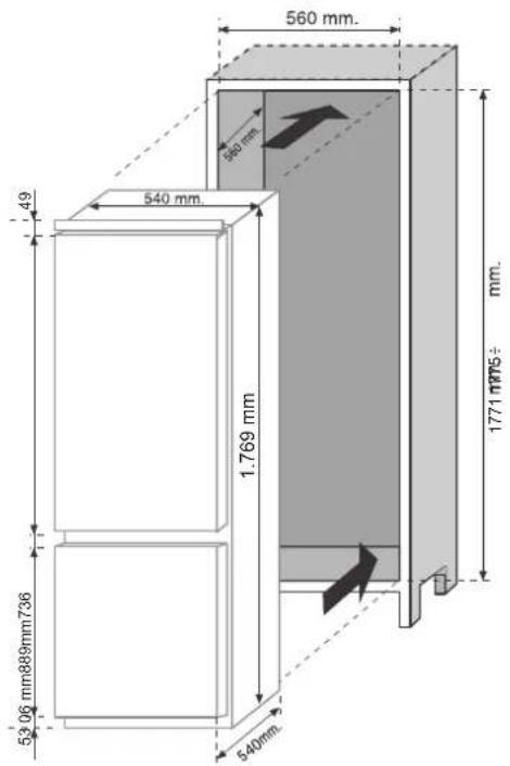 ROSIERES RBBS 174 - DIMENSIONES DEL PRODUCTO Y HUECO DE ENCASTRE - 1