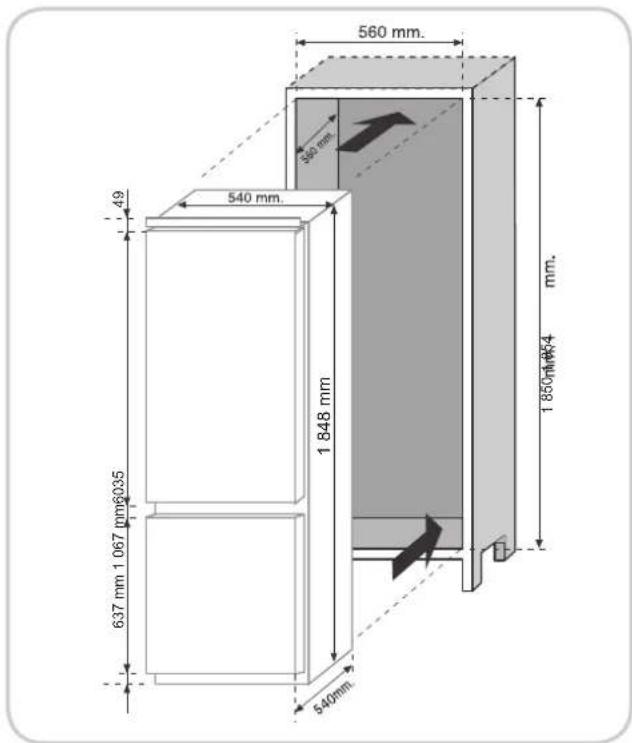 ROSIERES BRBS 1741 - DIMENSIONS DU PRODUIT ET COMPARTIMENT ENCASTRE - 2