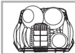 INDESIT DI 623 - Exemples de chargement du panier inférieur - 1