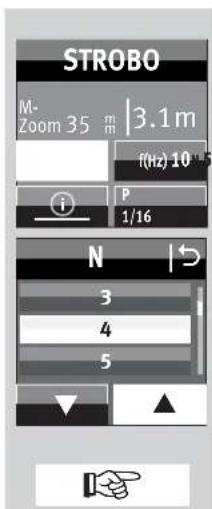 METZ Mecablitz 64 AF1 digital - La fecuencia max. posible de destellos (f) depende de la potencia parcial de luz configurada (P). - 3
