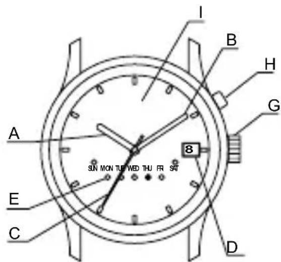 ORIENT Sports ET0X002W - NAMES OF INDIVIDUAL COMPONENT PARTS - 6