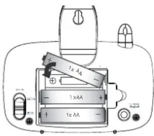 TOPCOM Babytalker 3100 KS4231 - Colocacion de las pilas en la unidad del bebé - 2