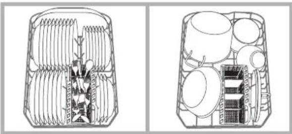 HOTPOINT-ARISTON LI 460.CHA - Exemplos de carregamento do cesto inferior - 1