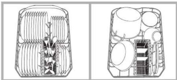 HOTPOINT-ARISTON LI 460.CHA - Loading examples for the lower rack - 1