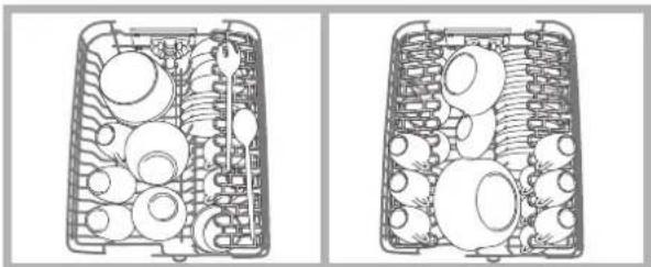 HOTPOINT-ARISTON LI 460.CHA - Exemples de chargement du panier supérieur - 1