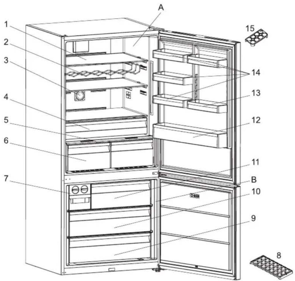 HOTPOINT H8BEH 183 O3 X - THE PARTS OF THE APPLIANCE AND THE COMPARTMENTS - 1