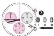 Torgoen T16CR41L - Ajustage des aiguilles du chronographe en position zéro - 3