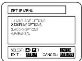 HITACHI DVPF2U - Press the ▲/▼ Buttons to select DISPLAY and then press the ENTER Button. - 1