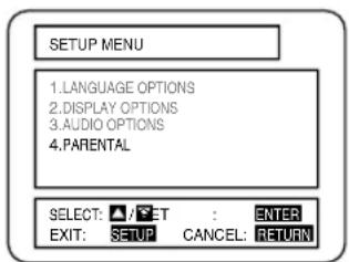 HITACHI DVPF2U - Press the ▲/▼ Buttons to select PARENTAL, and then press the ENTER Button. - 1