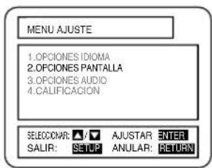 HITACHI DVPF2U - Presione los botones ▲/▼ para seleccionar Display y luego presione el botón ENTER. - 1