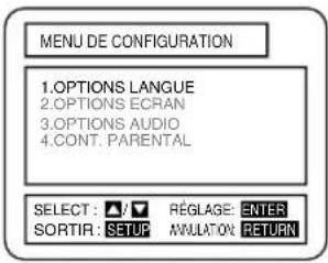 HITACHI DVPF2U - Appuyer sur la touche CONFIGURATION (SETUP) dans le mode ARRÊT (STOP). - 1