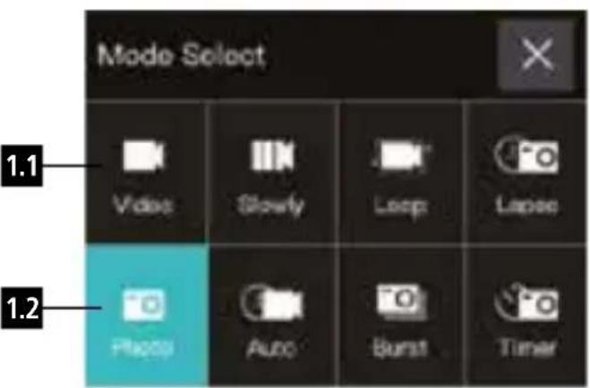 ROLLEI Actioncam 6s Plus - Attekinto menu - 2