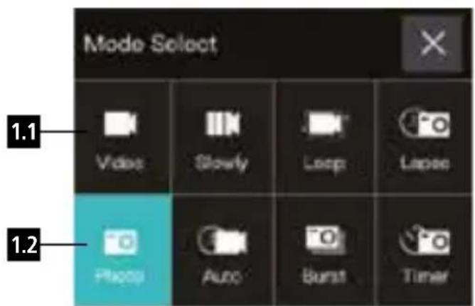 ROLLEI Actioncam 6s Plus - 1.Modus Menu - 2