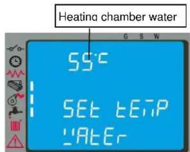 Cola Domusfire HR C39 - Modifying the water temperature setting - 1