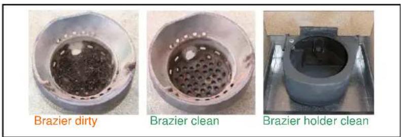Cola Domusfire HR C39 - Cleaning the brazier - brazier holder - 1