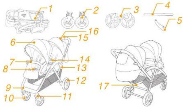 Joie Evalite Duo - Parts List - 1