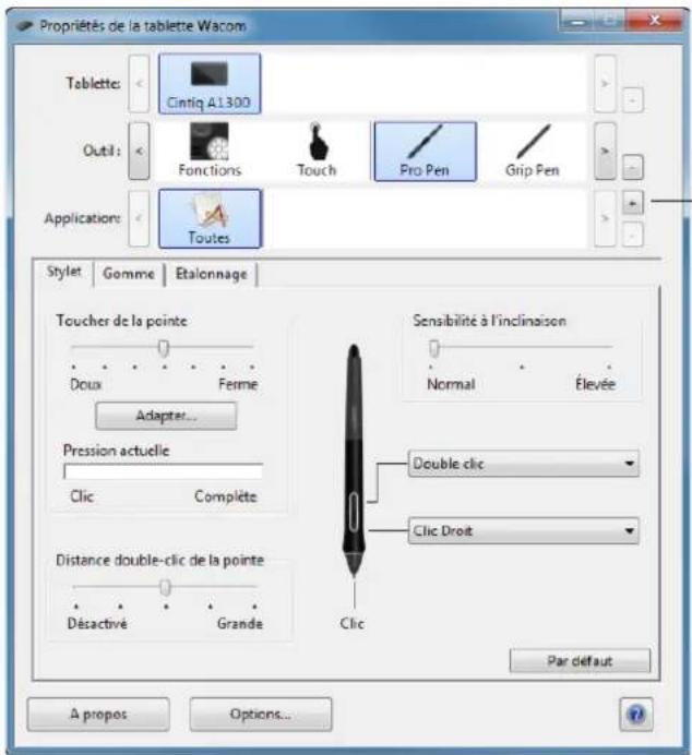 WACOM CintiQ Companion Hybrid - CRÉATION D'UN PARAMÈTRE SPÉCIFIQUE À UNE APPLICATION - 1