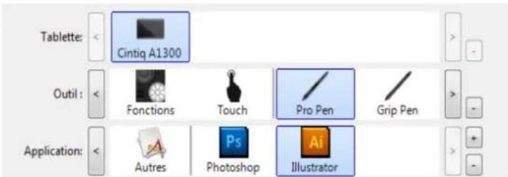 WACOM CintiQ Companion Hybrid - PARAMÈTRES SPÉCIFIQUES À UNE APPLICATION - 2
