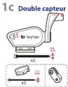 Bryton Rider 530 - Installer le Capteur de vitesse/cadence/double (optionnel) - 3