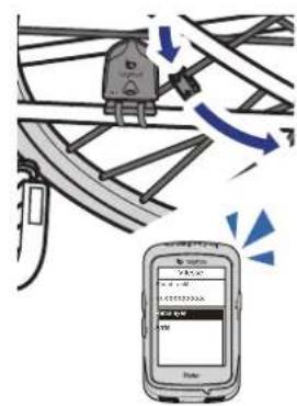 Bryton Rider 530 - Installer le Capteur de vitesse/cadence/double (optionnel) - 8