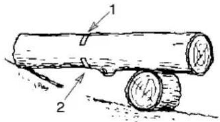 POULAN Pro PP17G42 - BUCKING USING A LOG OR SUPPORT STAND - 2