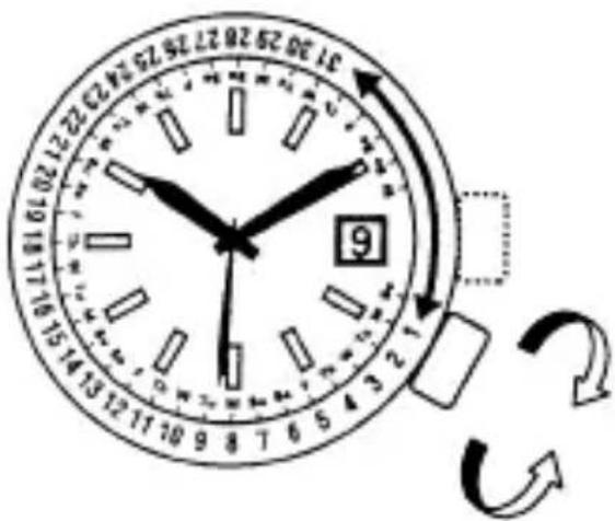 ORIENT Contemporary EV0U003B - ♦ AJUSTEMENT DU CALENDRIER MENSUEL - 1