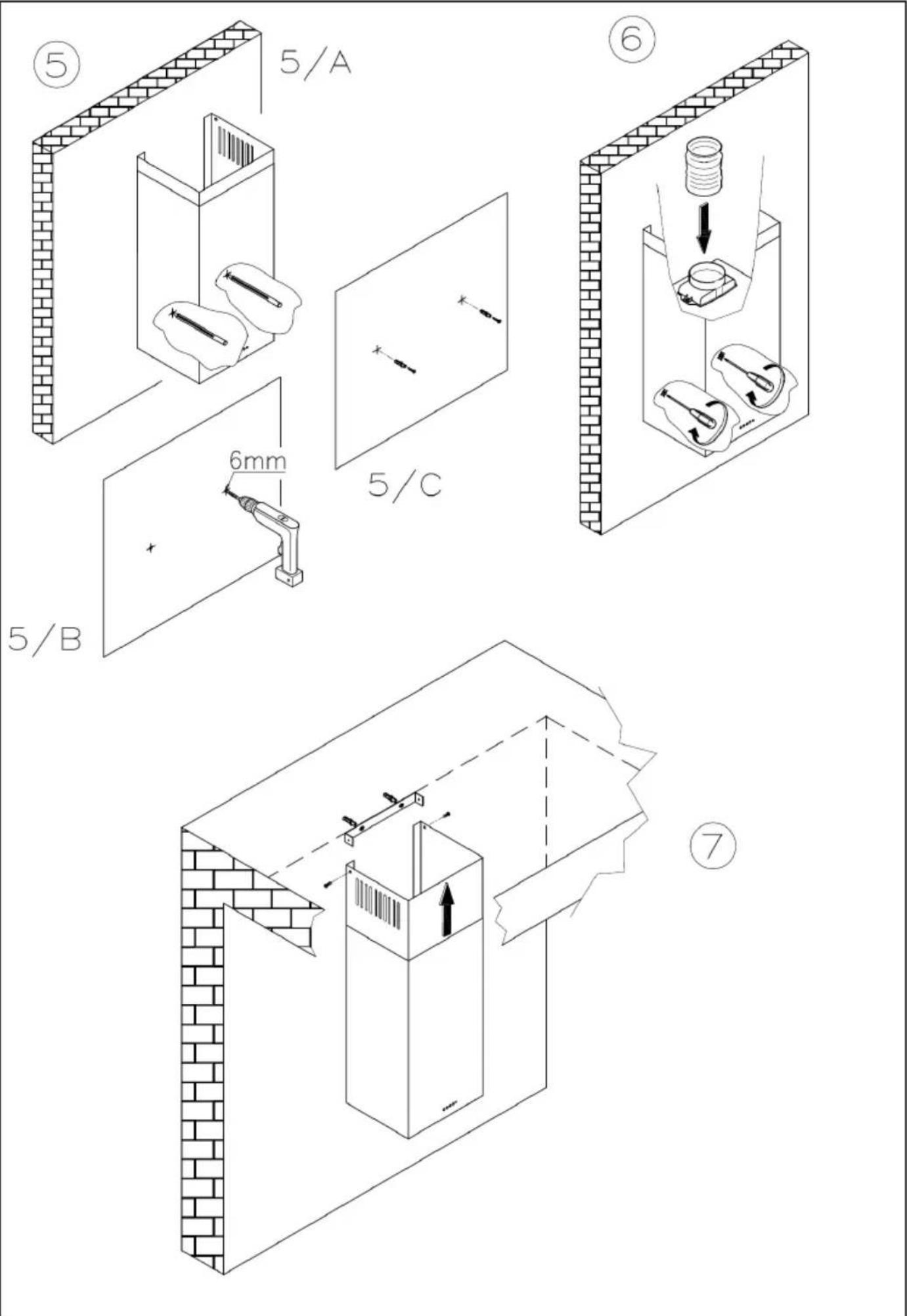 Fulgor Milano FLH 800 TC BK - INSTRUCTIONS POUR L'UTILISATION, L'ENTRETIEN ET L'INSTALLATION DE LA HOTTE. - 50