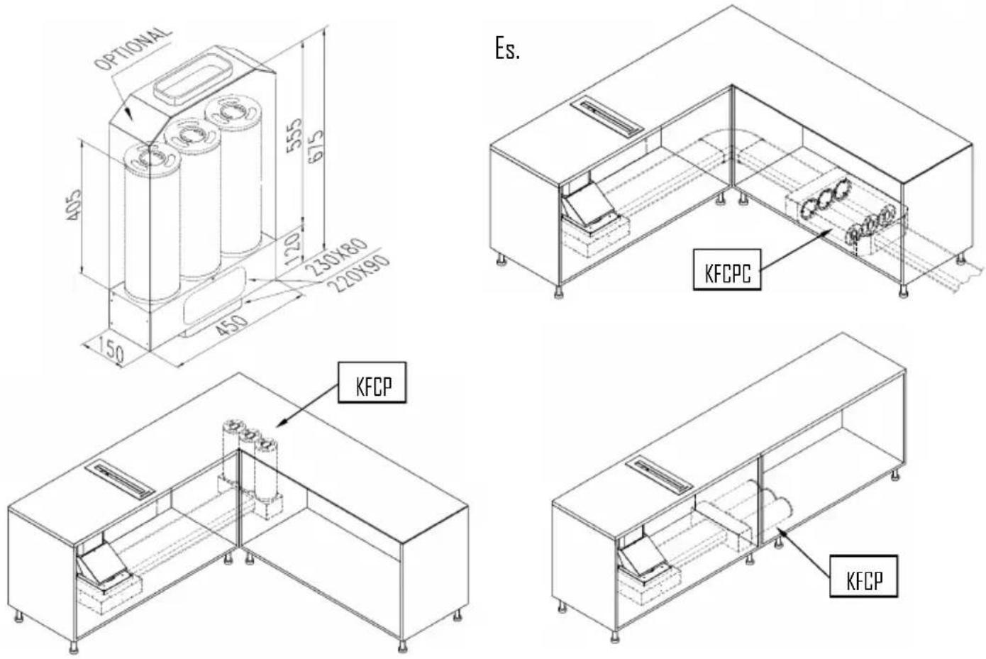 Fulgor Milano FPH 5114 TC BK - Filtros de Carbón OPCIONAL (KFCP y KFCPC) - 1