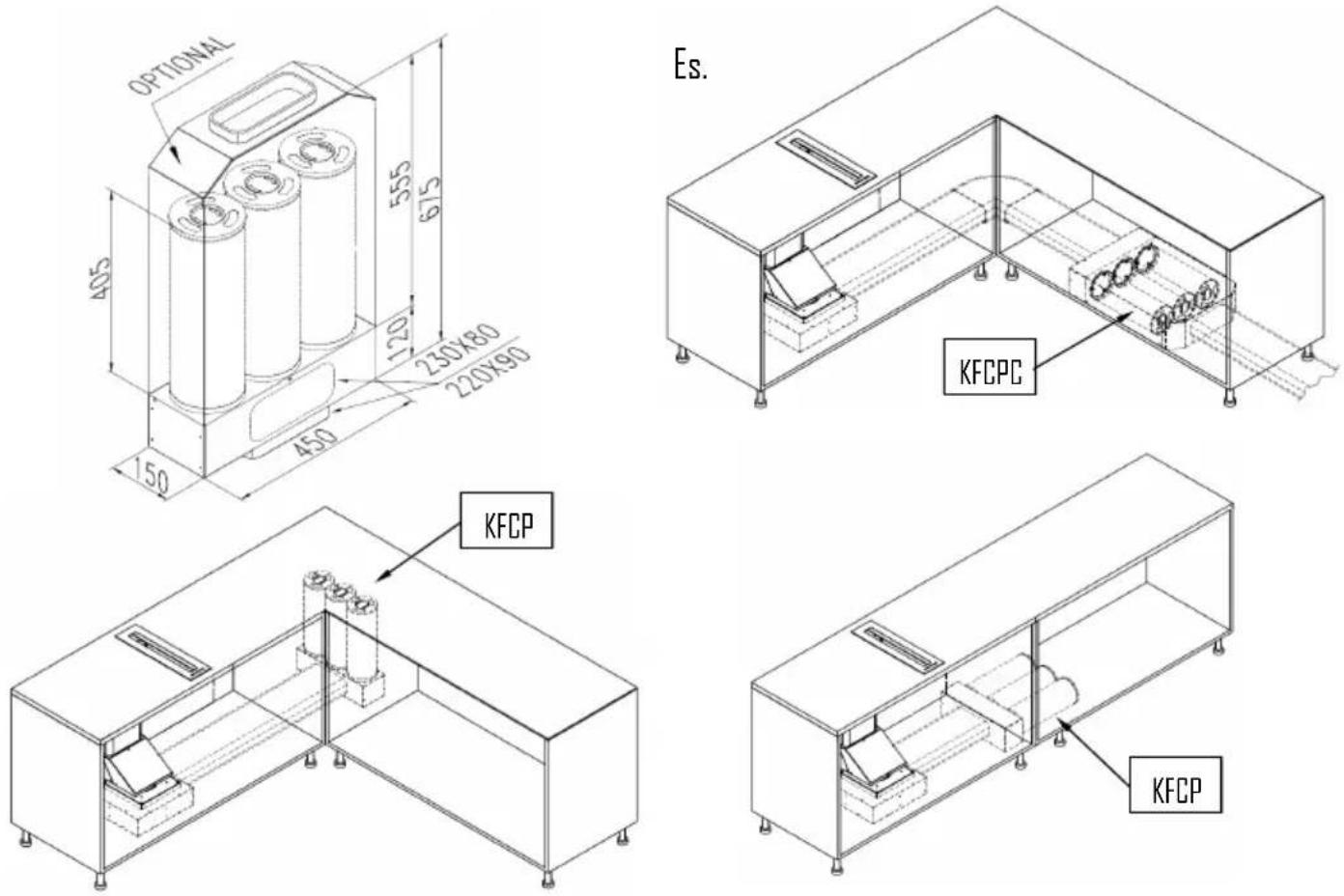 Fulgor Milano FPH 5114 TC BK - Koolfilters OPTIONEEL (KFCP en KFCPC) - 1