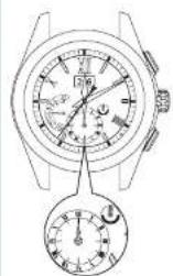 SEIKO Astron SSE147J1 - Auster la position préliminaire du compteur, de la date, de l'aiguille de l'indicateur et de l'aiguille des heures / minutes - 4