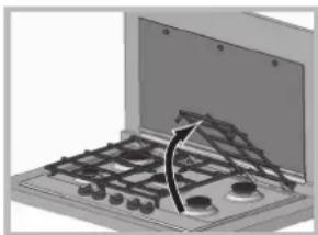 HOTPOINT-ARISTON PKL 642 IXHA - Do not place the hot grids on top of the glass cover (if applicable), otherwise the rubber plugs on the glass may be damaged. - 1