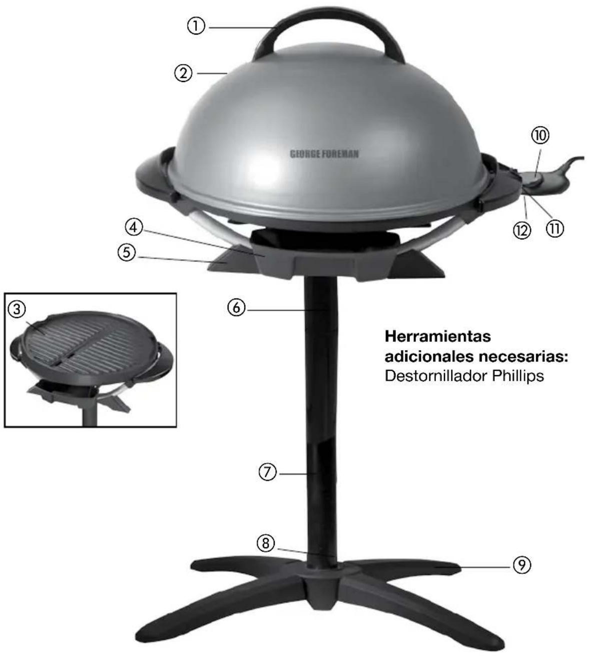 GEORGE FOREMAN GFO240 - CONOZCA SU PARRILLA DE ASAR - 1