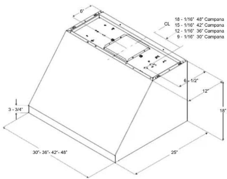 BLOMBERG BCHP30100SS - Dimensiones y Espacios libres - 1